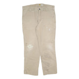 CARHARTT Mens Relaxed Fit Work Jeans Beige Cotton Blend W38 L32 Utility Pockets