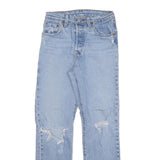 LEVI'S 501 Womens Jeans Blue Regular Straight Denim Stone Wash W24 L26