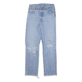 LEVI'S 501 Womens Jeans Blue Regular Straight Denim Stone Wash W24 L26