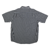 WRANGLER Mens Black & White Cotton Blend Check Shirt L Casual Short Sleeve Retro