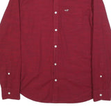 HOLLISTER Mens Red Slim Fit Shirt S Button-Down Collar Cotton Blend