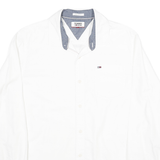 TOMMY HILFIGER Mens White Casual Shirt M Button Down Collar Long Sleeve Cotton