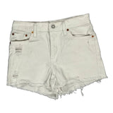 Levis Denim Shorts - 28W UK 8 White Cotton
