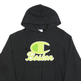 CHAMPION REVERSE WEAVE Mens Black Boston Pullover Hoodie L Cotton Blend