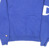CHAMPION Mens Blue Crew Neck S Cotton Blend Pullover Sweatshirt Logo Print