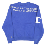 CHAMPION Mens Blue Crew Neck S Cotton Blend Pullover Sweatshirt Logo Print
