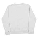TOMMY HILFIGER Womens Grey Cotton Blend Crew Neck M Logo Sweatshirt Pullover