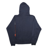 CHAMPION Mens Navy Blue Wheaton College Pullover Hoodie L College Logo