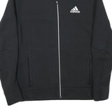 ADIDAS Mens Black & Blue Track Jacket S Cotton Blend Zip Athletic Fit Sportswear