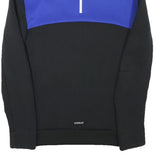 ADIDAS Mens Black & Blue Track Jacket S Cotton Blend Zip Athletic Fit Sportswear