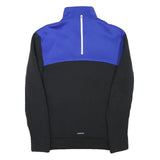 ADIDAS Mens Black & Blue Track Jacket S Cotton Blend Zip Athletic Fit Sportswear