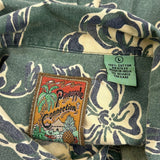 Pineapple Connection Floral Hawaiian Shirt - Large Cream Cotton