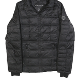 NAUTICA Womens Black Hooded Jacket S Polyester Quilted Zip Up Puffer Hooded