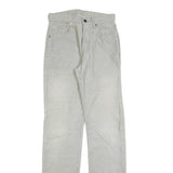 LEVI'S Womens Cotton Blend White Regular Straight Trousers W27 L34 Button