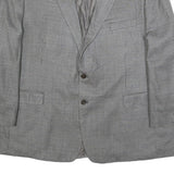 LAUREN RALPH LAUREN Mens Grey & Black Tailored Silk Blend Classic Jacket 2XL