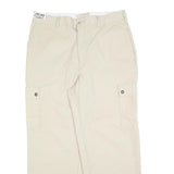 ARAMARK Mens Cotton Blend Beige Relaxed Straight Trousers W36 L30 Work Cargo
