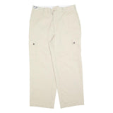 ARAMARK Mens Cotton Blend Beige Relaxed Straight Trousers W36 L30 Work Cargo