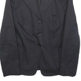 MARELLA Womens Black Jacket UK 12 Cotton Blend Button Classic Tailored Plain