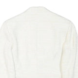 PHASE EIGHT Womens White Textured Jacket S Polyester Blend Button Closure