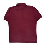 Tommy Hilfiger Polo Shirt - Large Burgundy Cotton