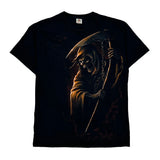 Fruit Of The Loom Graphic T-Shirt - Medium Black Cotton