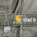 Carhartt Double Knee Cargo Pants - 34W 34L Gray Cotton Blend