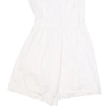 MAX&CO Womens White Cotton Blend Wrap Dress Sleeveless Short UK 8 Summer
