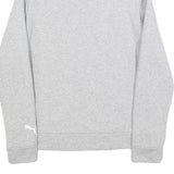 PUMA Womens Grey Cotton Blend Pullover Sweatshirt S Logo Print Soft Comfort