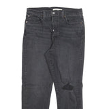 LEVI'S Womens Black Regular Straight Denim Medium W31 L28 Button Closure Jeans