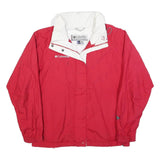 COLUMBIA Womens Red & White Outdoor Jacket XL Polyester Blend Zip Lightweight