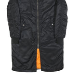 ALPHA INDUSTRIES Womens Black Long Sleeve Zip Up Polyester Jacket M Bomber