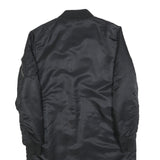 ALPHA INDUSTRIES Womens Black Long Sleeve Zip Up Polyester Jacket M Bomber