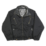 HOT SPICES Womens Black Reversible Zip Jacket L Polyester Blend Plain