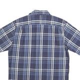 WRANGLER Mens Blue & Grey Plaid Shirt M Cotton Blend Short Sleeve Casual