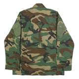 Mens Green & Brown Camouflage Zip Jacket L Cotton Blend Military Style Outdoor