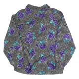 TESS Womens Black & Purple Floral Print Long Sleeve Collared Shirt UK 10
