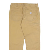 CARHARTT Mens Cotton Blend Beige Relaxed Straight Trousers W34 L30 Workwear