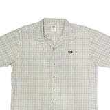 DICKIES Mens Beige Check Shirt XL Cotton Blend Comfortable Casual Short Sleeve