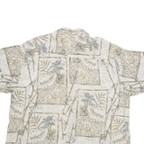 PURITAN Mens Beige & Grey Pattern Cotton Blend Shirt XL Casual Short Sleeve