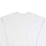 NIKE Womens White Crew Neck M Cotton Blend Sweatshirt Crop Logo Pullover