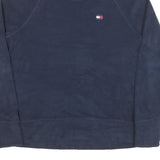 TOMMY HILFIGER Womens Navy Blue Plain Roll Neck Jumper M Polyester Blend