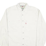 LEVI'S Mens White Slim Cotton Shirt S Button Pocket Classic Casual Style