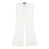 C'EST TOI Womens White Regular Flared Cotton Blend Jeans W30 L30 Stylish
