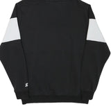 STARTER Mens Black & White Colourblock Pullover Hoodie L Cotton Blend Casual