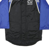 ADIDAS Mens Black & Blue Sports Logo Track Jacket L Polyester Blend Zip