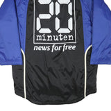 ADIDAS Mens Black & Blue Sports Logo Track Jacket L Polyester Blend Zip