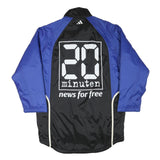 ADIDAS Mens Black & Blue Sports Logo Track Jacket L Polyester Blend Zip