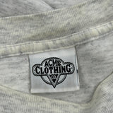 Single Stitch Acme Clothing Cartoon T-Shirt - Large Grey Cotton