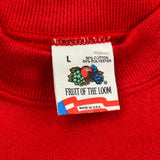 Made In USA Fruit Of The Loom Blank Sweatshirt - Large Red Cotton Blend