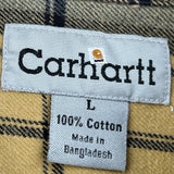 Carhartt Checked Flannel Shirt - Large White Cotton